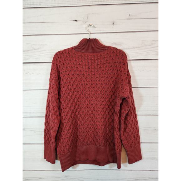 Knox Rose Women's Red Solid‎ Mock Neck Long Sleeve Pullover Sweater Size Medium - Picture 2 of 6